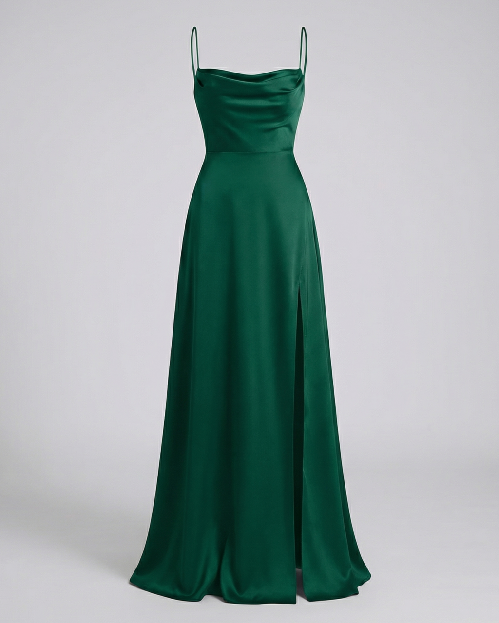 Women's Elegant Maxi Dress with Side Slit - Soft Evening Daywear