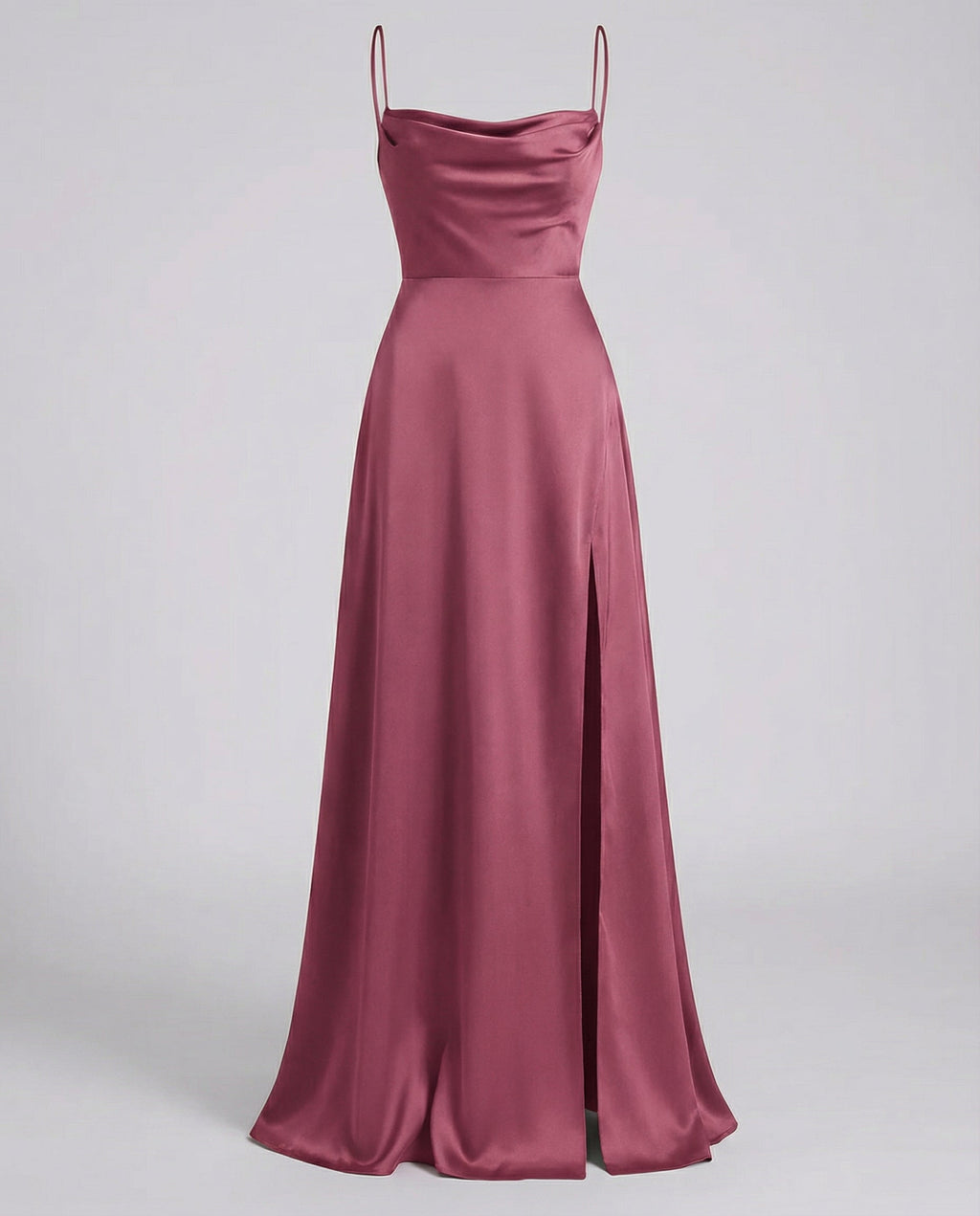 Women's Elegant Maxi Dress with Side Slit - Soft Evening Daywear