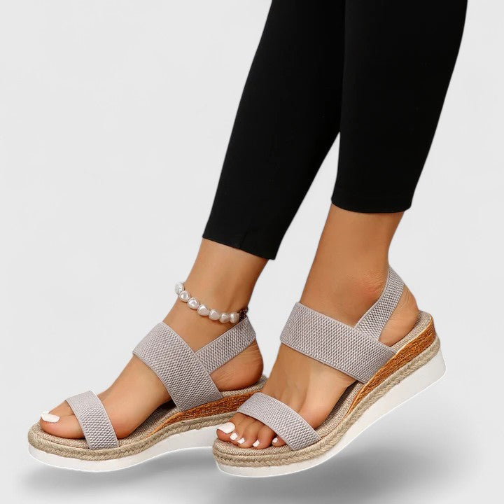 Women's Comfortable Wedge Sandals – Stretch Strap Cushioned Summer Shoes