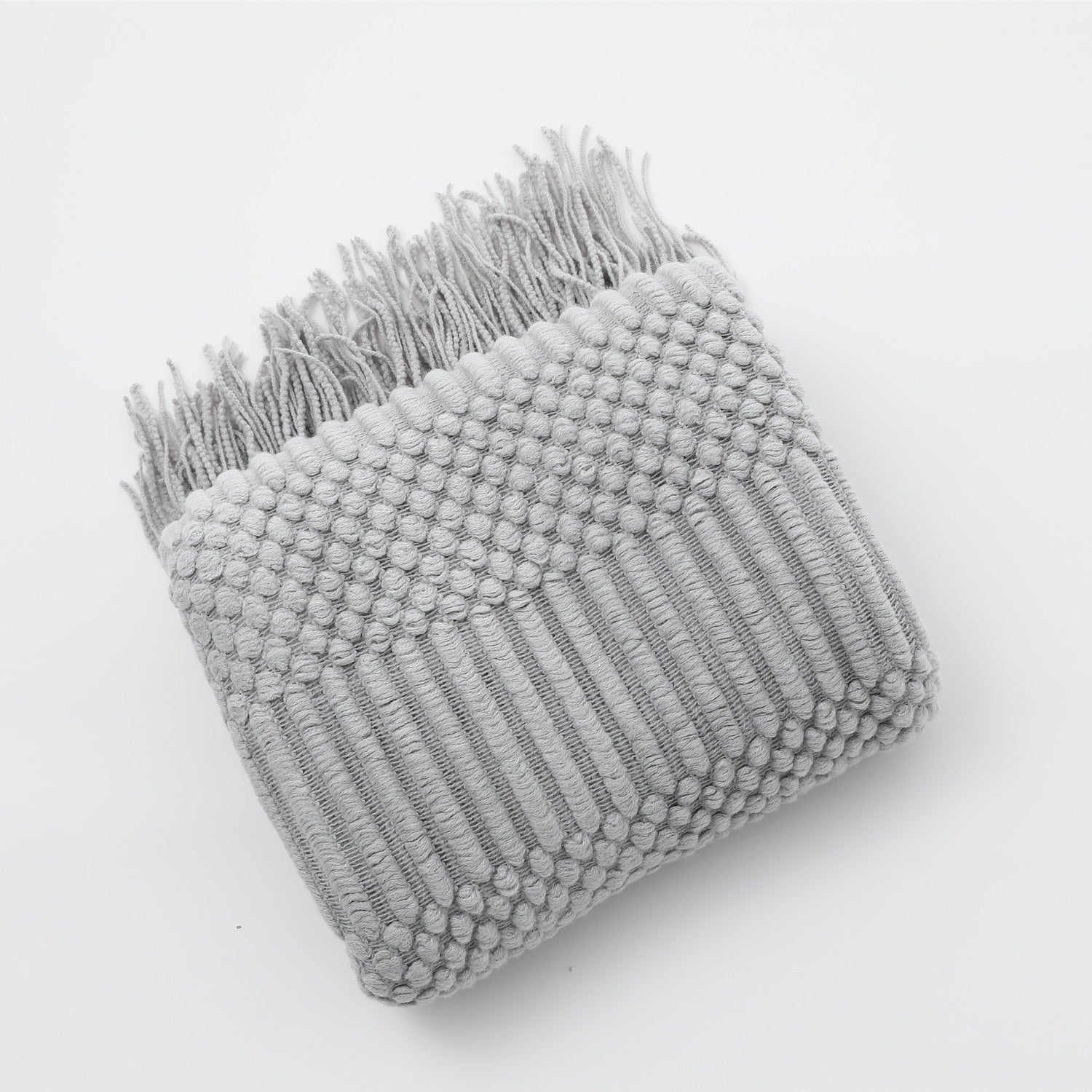 Soft Cozy Sofa Knitted Blanket with Tassels