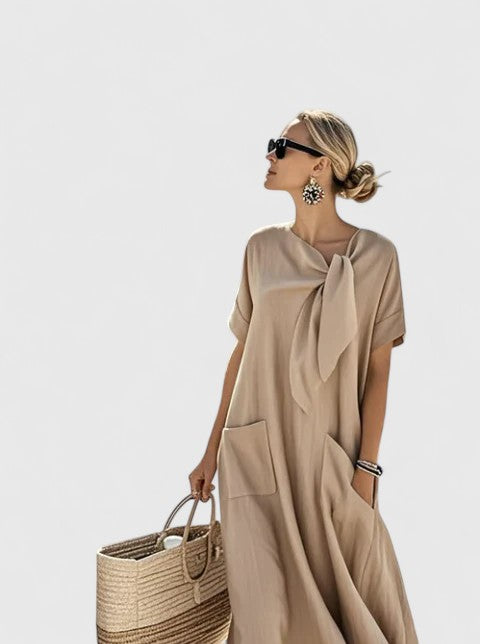 Women's Elegant Flowy Maxi Dress – Relaxed Sleeveless Summer Occasion Dress