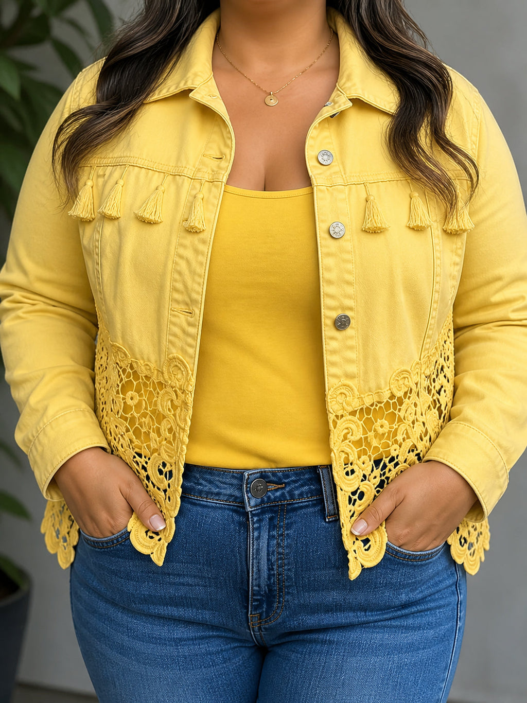 Short Fringe Lace Jacket - Boho and Chic