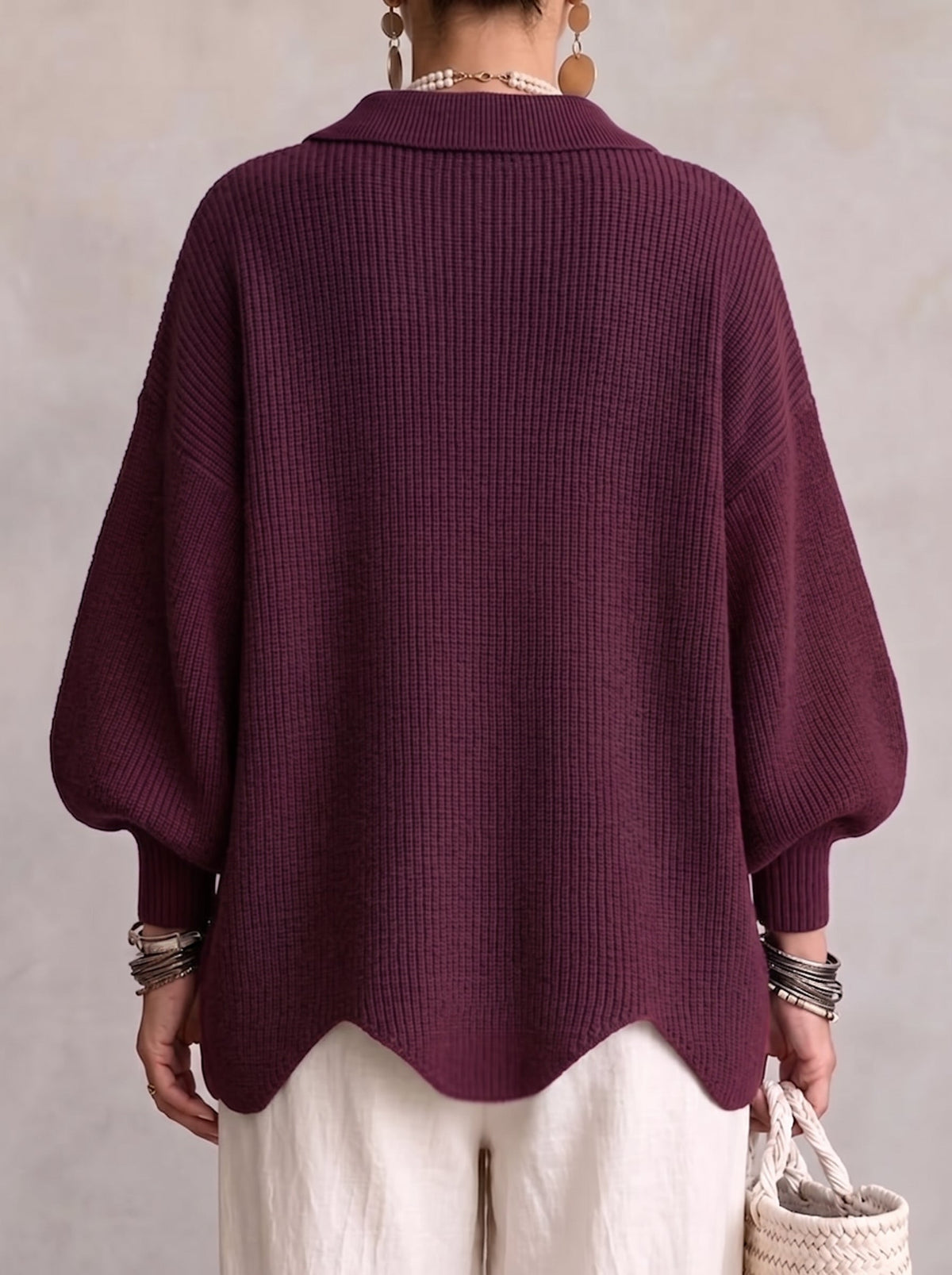 Gold-Button Knit Cardigan - Elegant and Soft