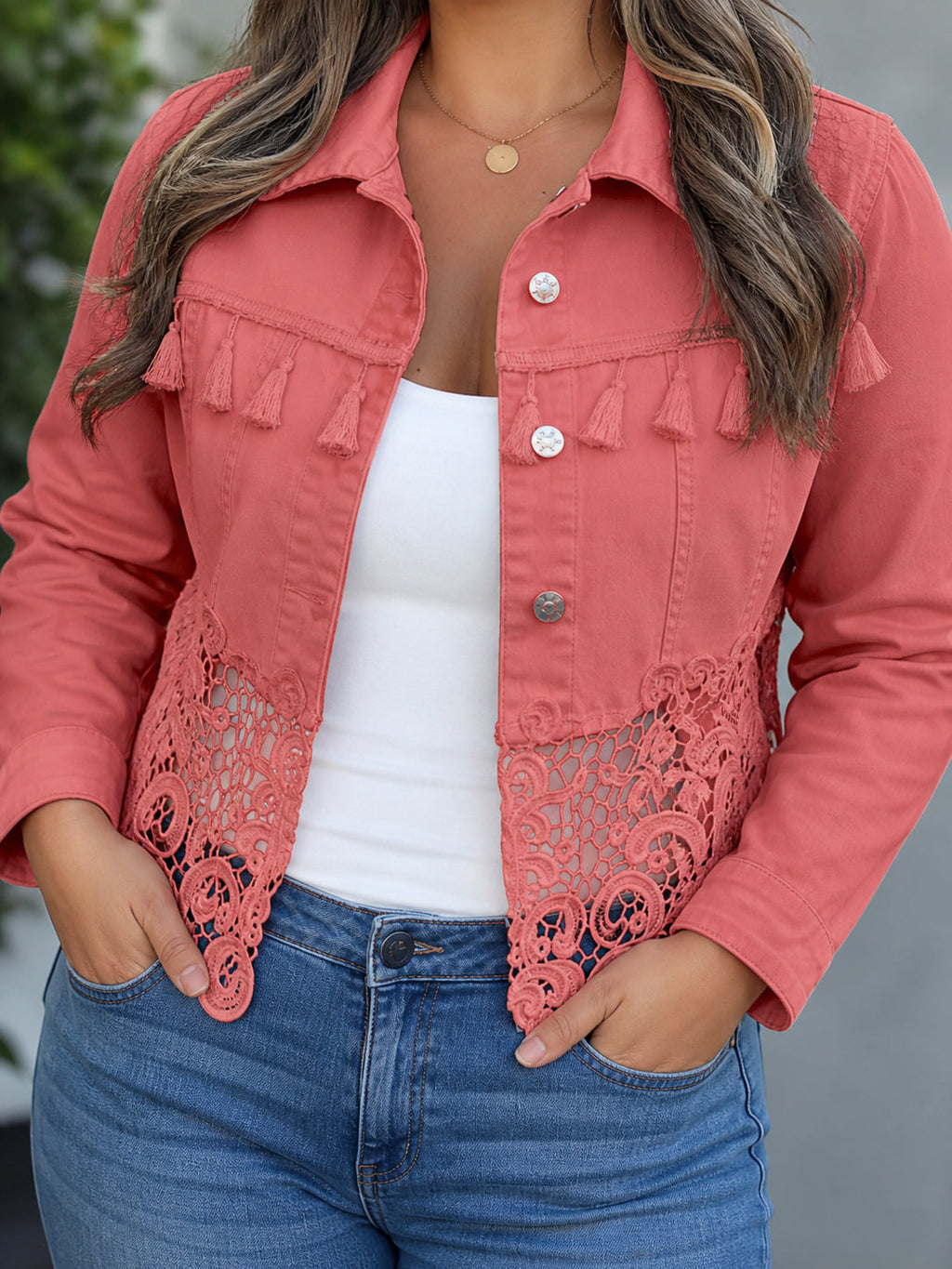 Short Fringe Lace Jacket - Boho and Chic