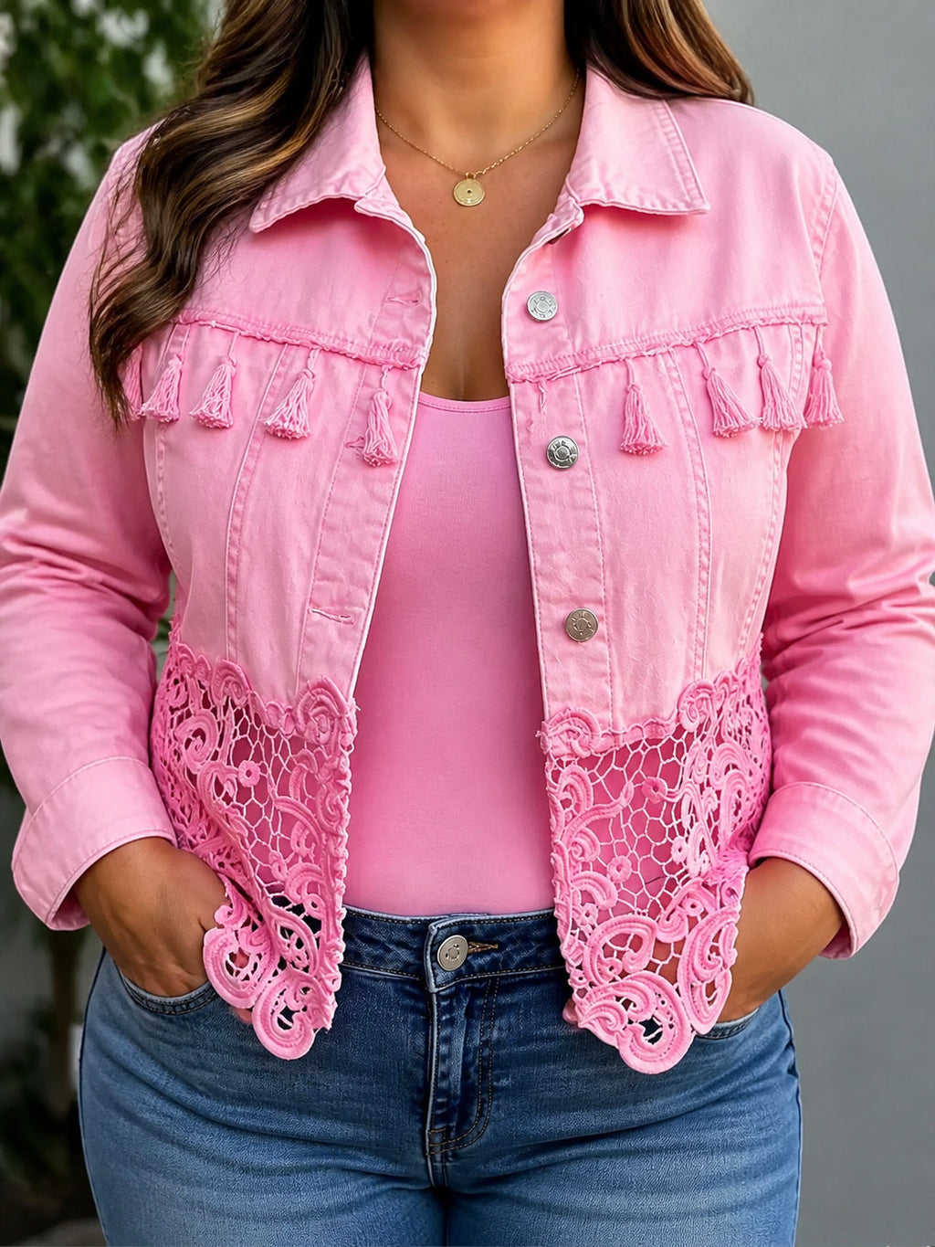 Short Fringe Lace Jacket - Boho and Chic