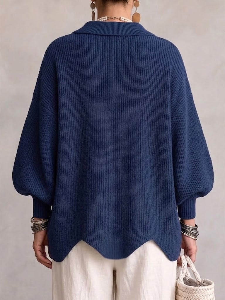 Gold-Button Knit Cardigan - Elegant and Soft