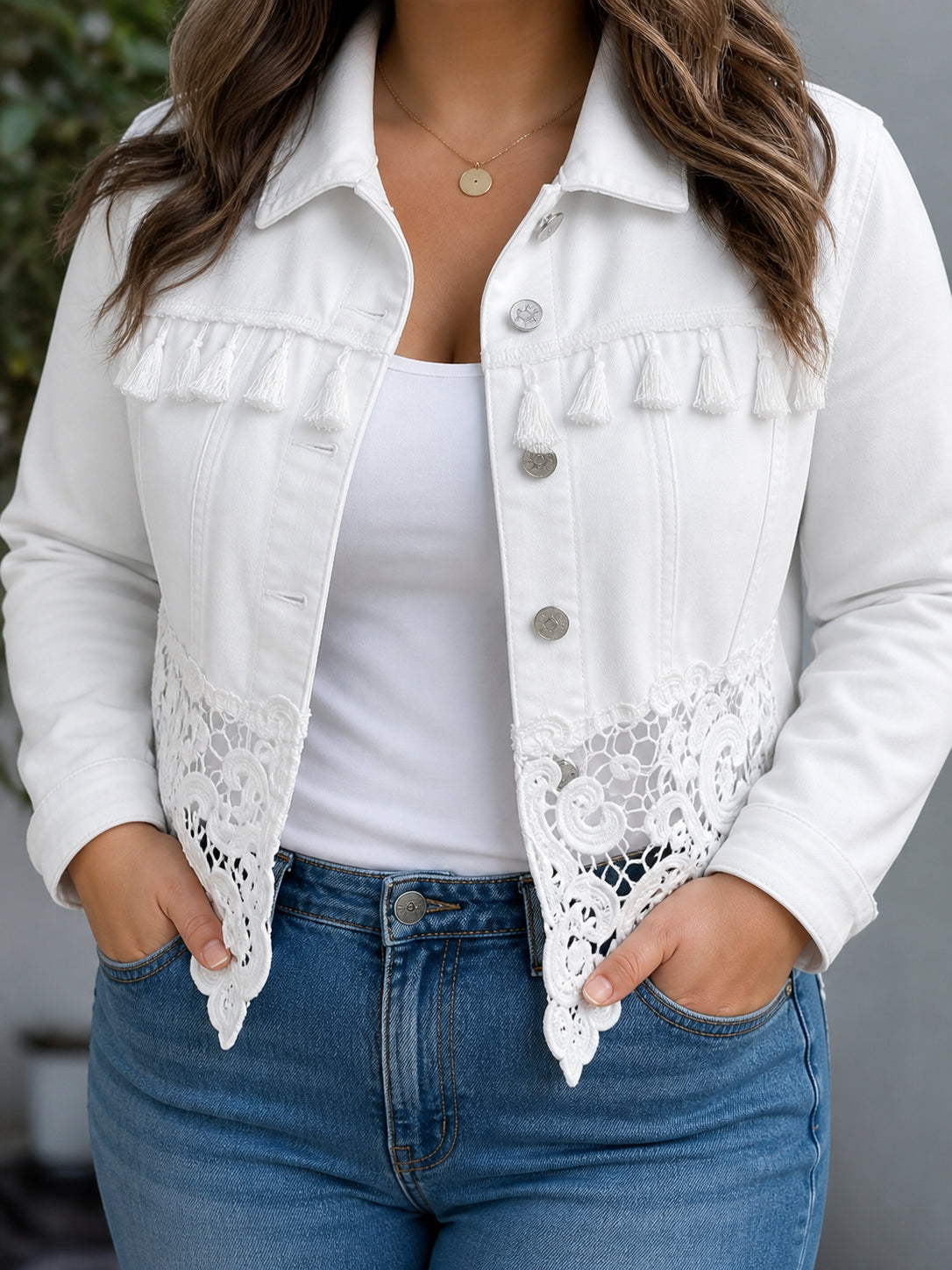 Short Fringe Lace Jacket - Boho and Chic