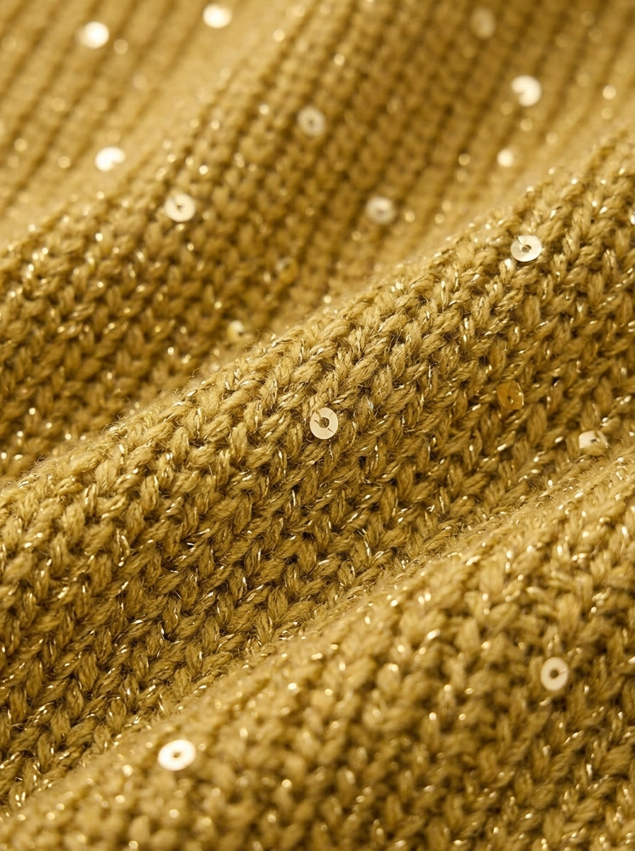 Gold-Button Knit Cardigan - Elegant and Soft