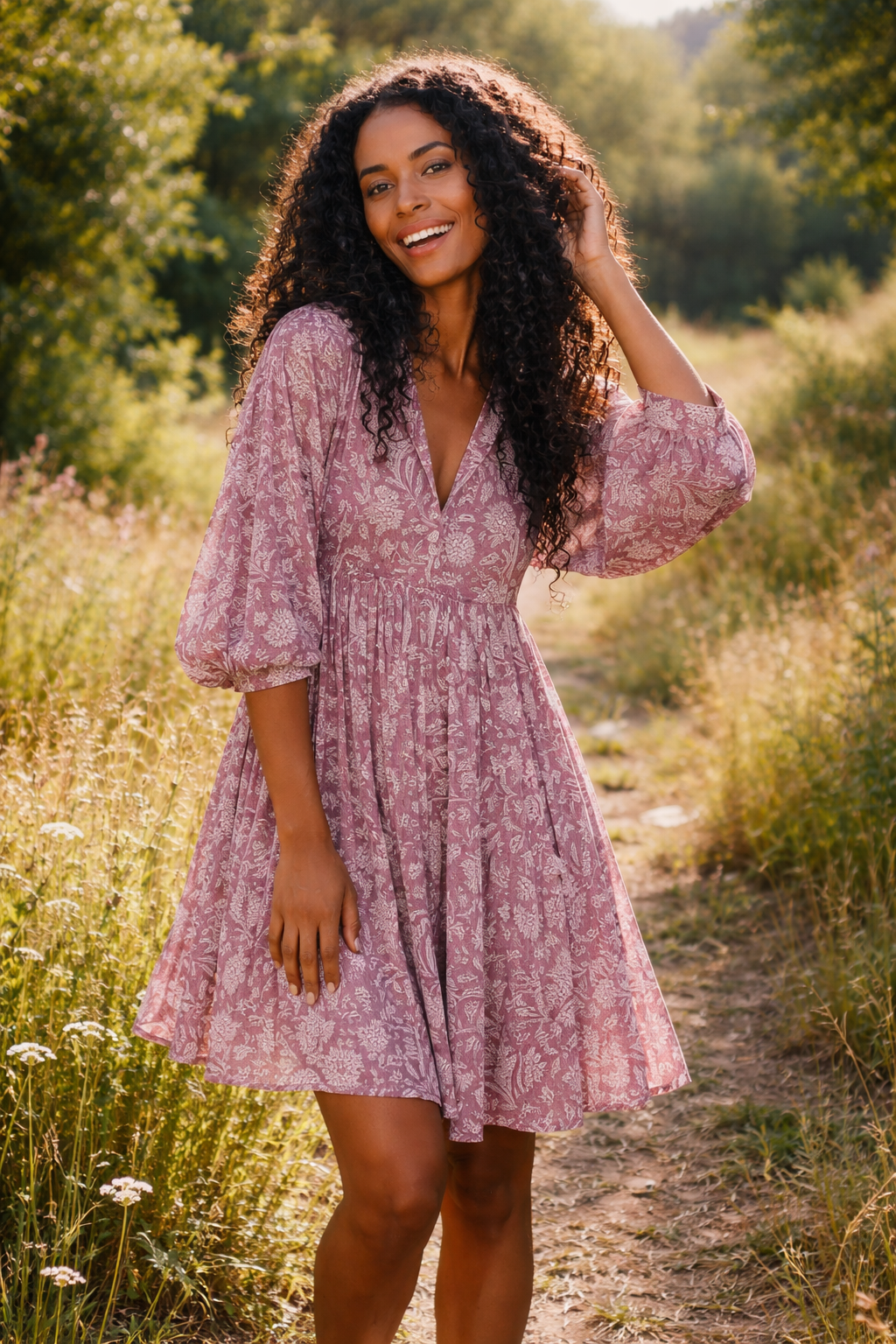 Women's Printed Summer Dress – Lightweight Casual Chic Dress