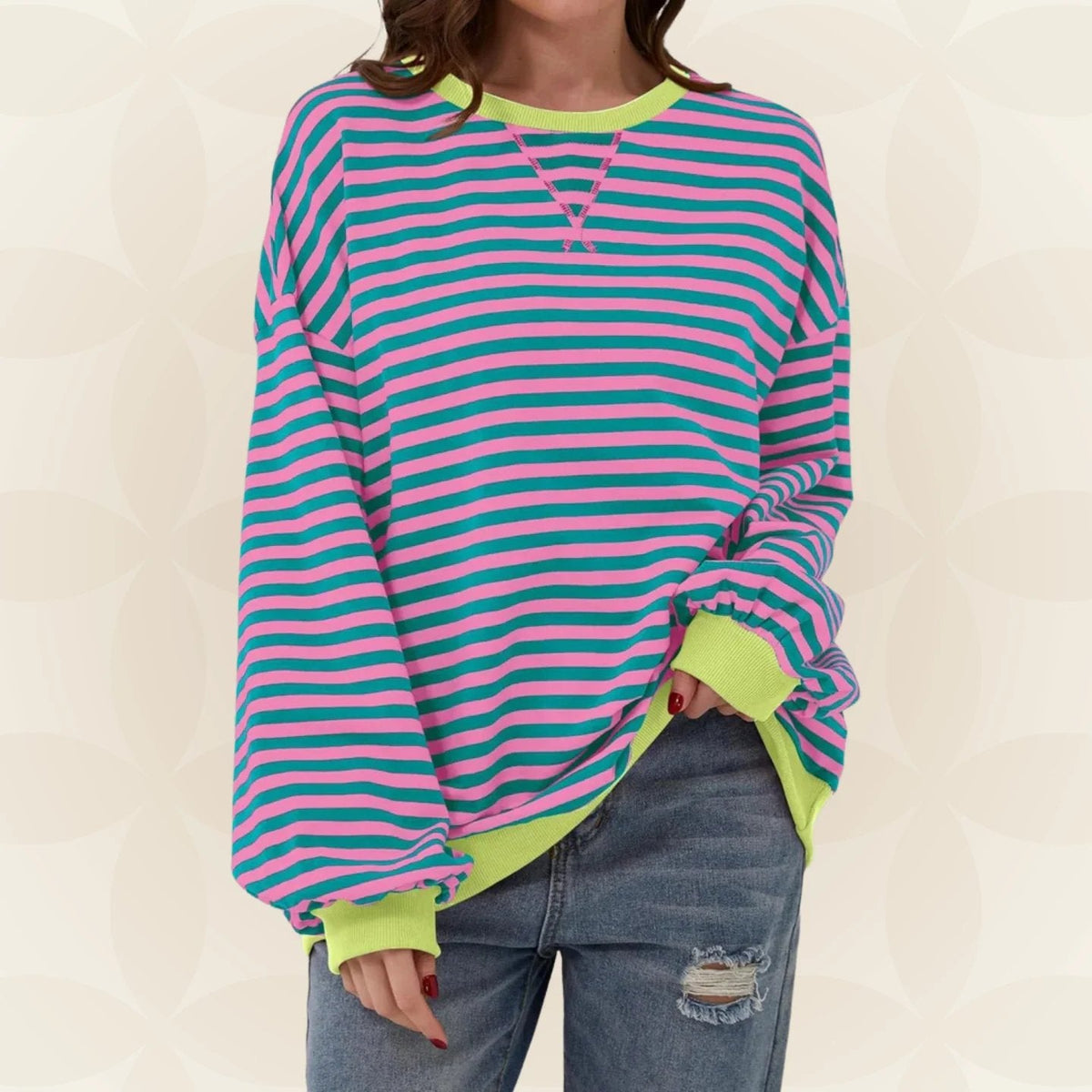 Juliana Striped Relaxed Sweater - Easy and Light