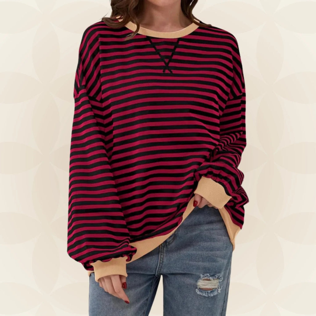 Juliana Striped Relaxed Sweater - Easy and Light
