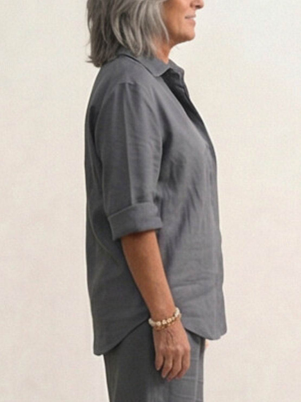 Women's Two Piece Trouser Set – Shirt and Wide Leg Pants Outfit