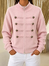 Officer-Style Knit Cardigan - Chic and Soft