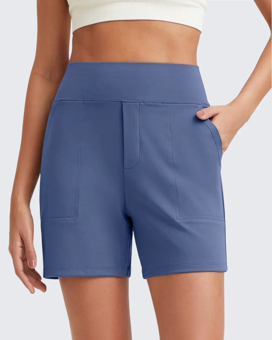 Women's High-Waist Pocket Shorts - Easy Casual Summer Style