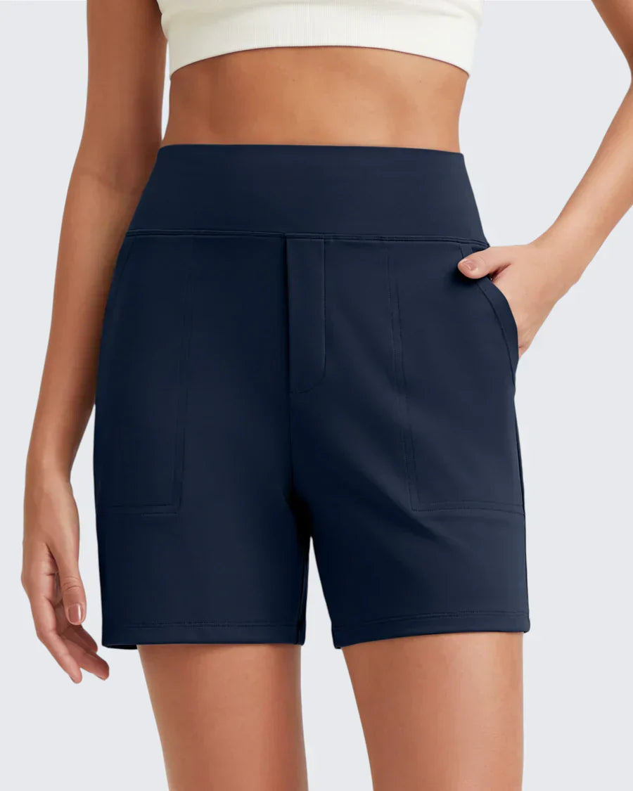 Women's High-Waist Pocket Shorts - Easy Casual Summer Style