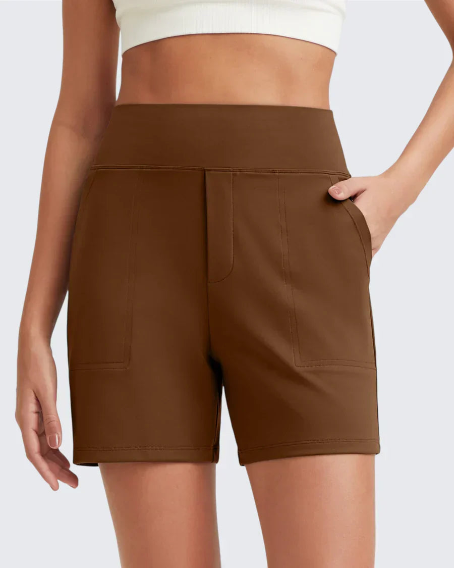 Women's High-Waist Pocket Shorts - Easy Casual Summer Style