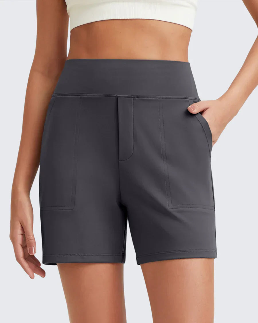Women's High-Waist Pocket Shorts - Easy Casual Summer Style