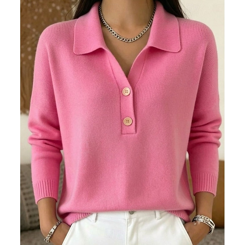 Collared Button Pullover - Refined and Comfortable