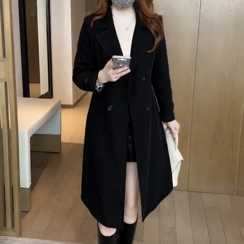Women's Warm Trench Coat - Elegant Everyday Mid-Season Outerwear