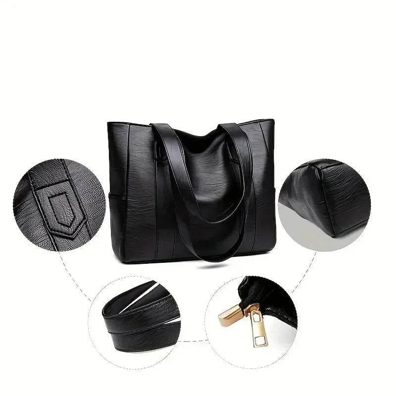 Women’s Genuine Leather Shoulder Bag – Classic Elegant Everyday Style