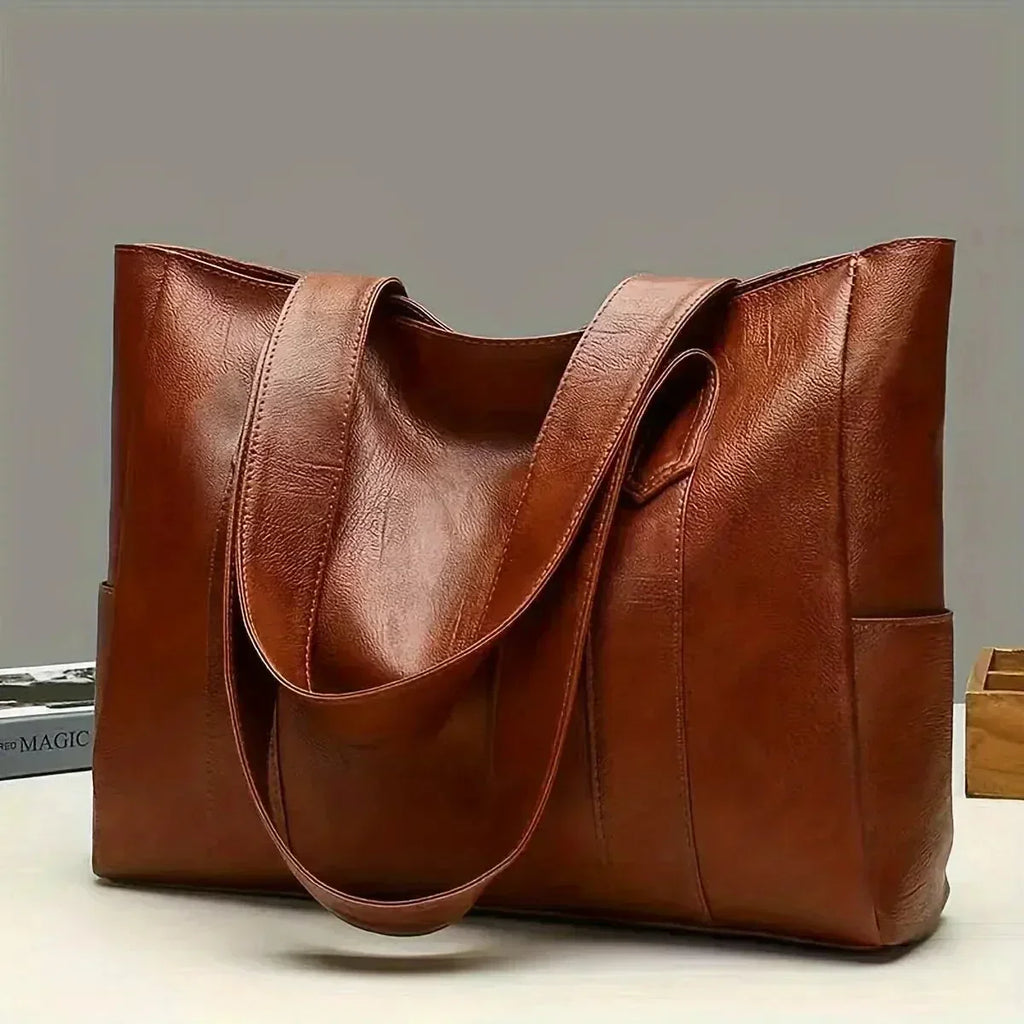 Women’s Genuine Leather Shoulder Bag – Classic Elegant Everyday Style