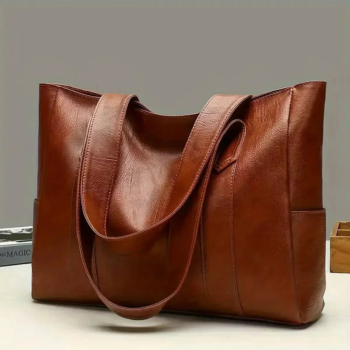 Women’s Genuine Leather Shoulder Bag – Classic Elegant Everyday Style