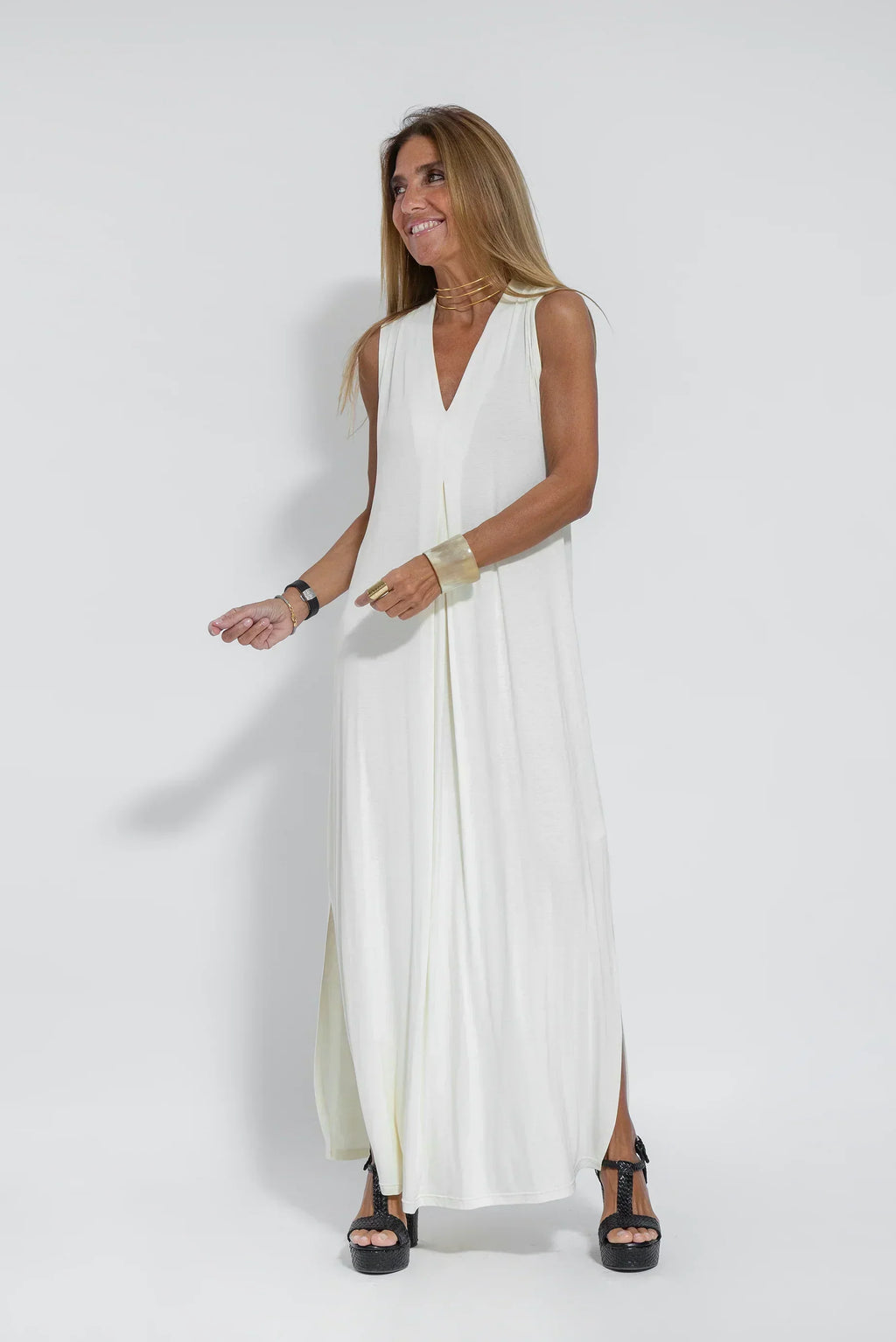 Eleanore Women’s Slimming Dress with Cardigan – Elegant Comfortable Casual Style