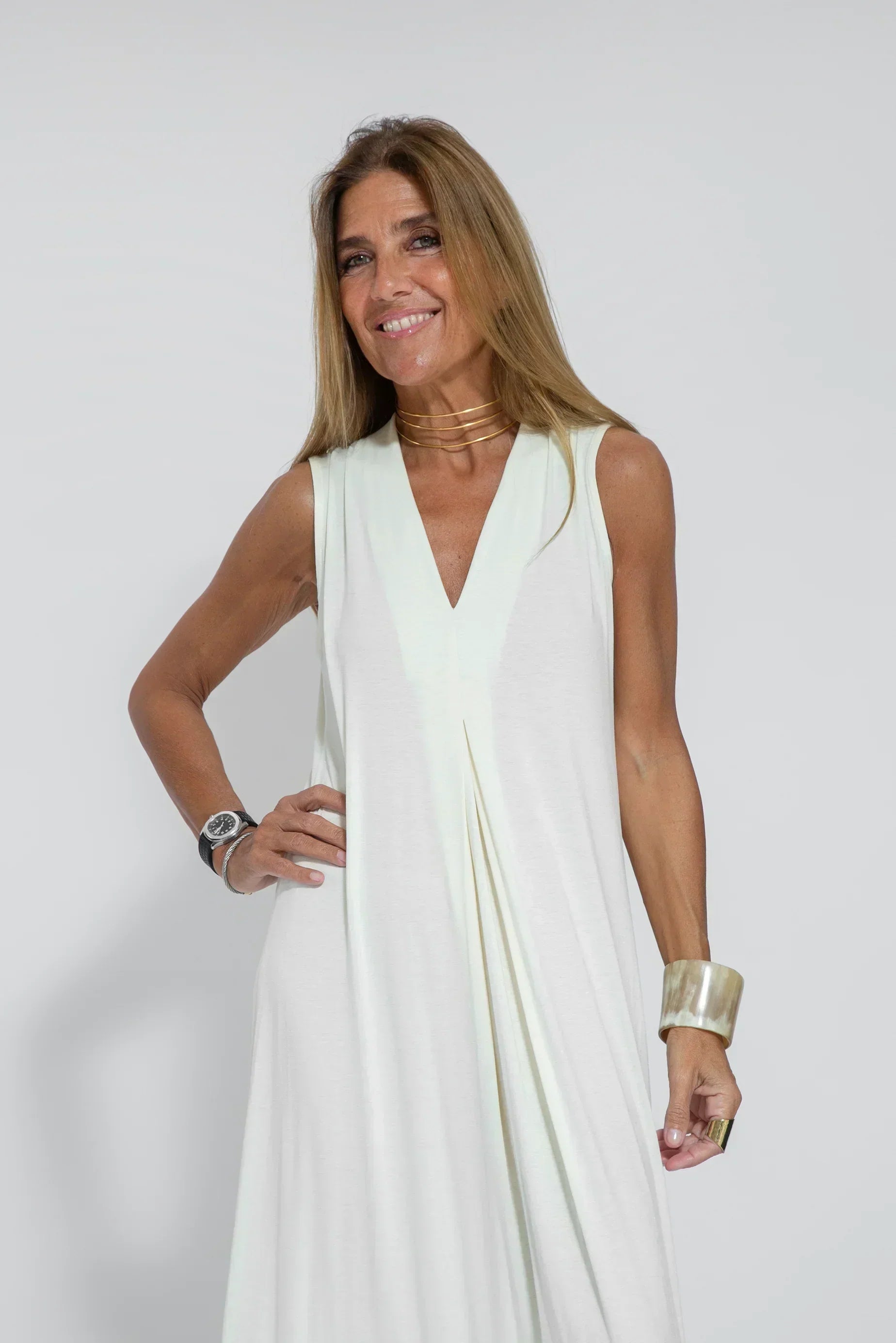 Eleanore Women’s Slimming Dress with Cardigan – Elegant Comfortable Casual Style