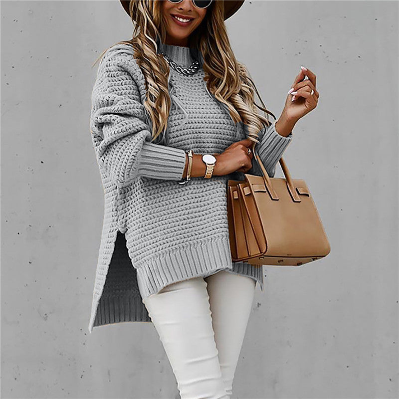 Half-Neck Knit Sweater - Elegant and Soft