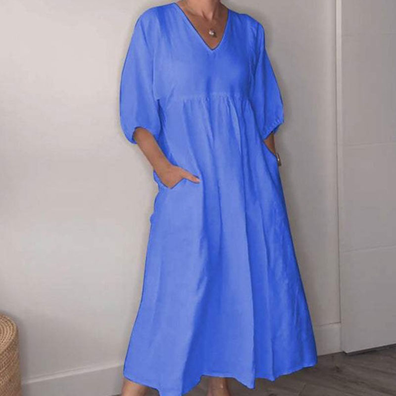 Women's V Neck Maxi Dress – Comfortable Chic Everyday Dress