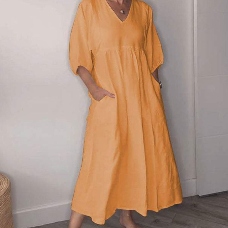 Women's V Neck Maxi Dress – Comfortable Chic Everyday Dress