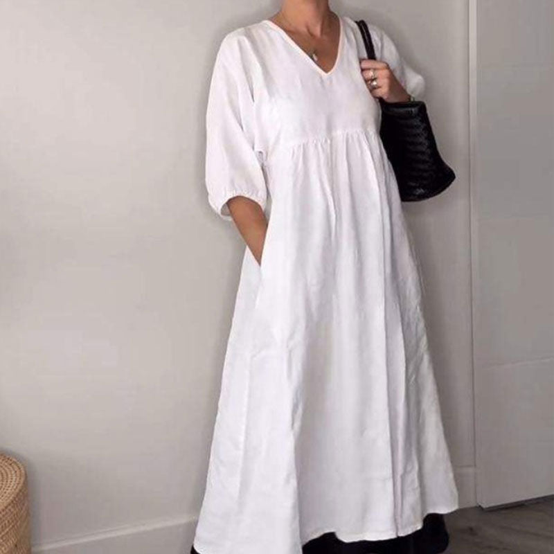 Women's V Neck Maxi Dress – Comfortable Chic Everyday Dress