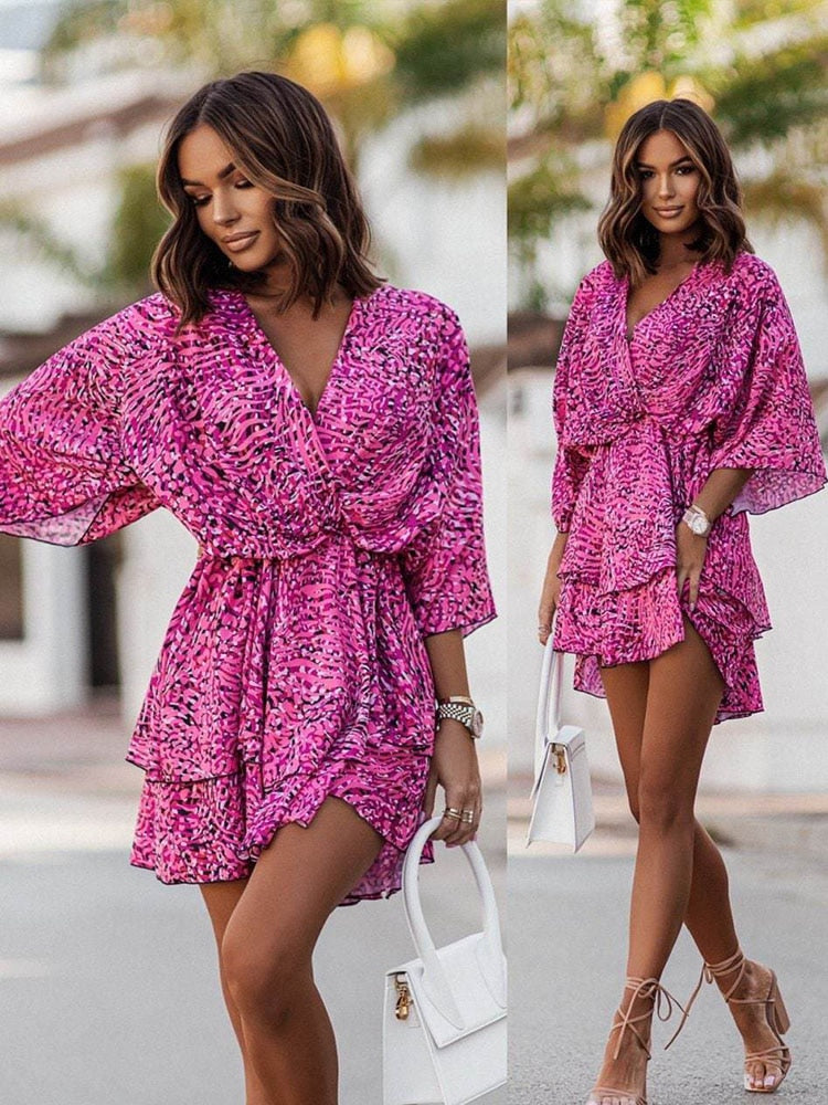 Women's V-Neck Summer Dress - Noelia Elegant Relaxed Silhouette
