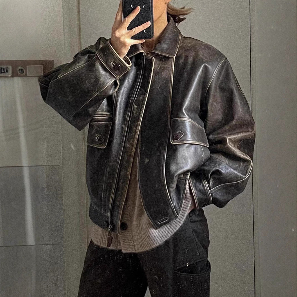 Vintage Faux-Leather Jacket - Retro and Easy