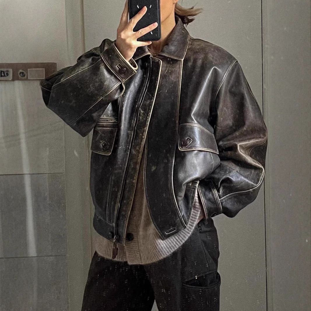 Vintage Faux-Leather Jacket - Retro and Easy