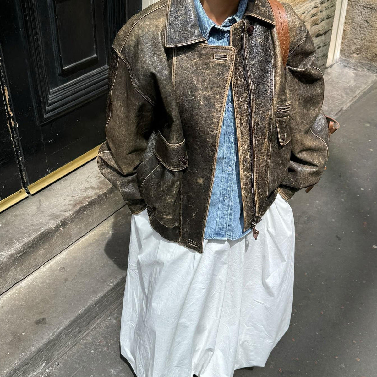 Vintage Faux-Leather Jacket - Retro and Easy