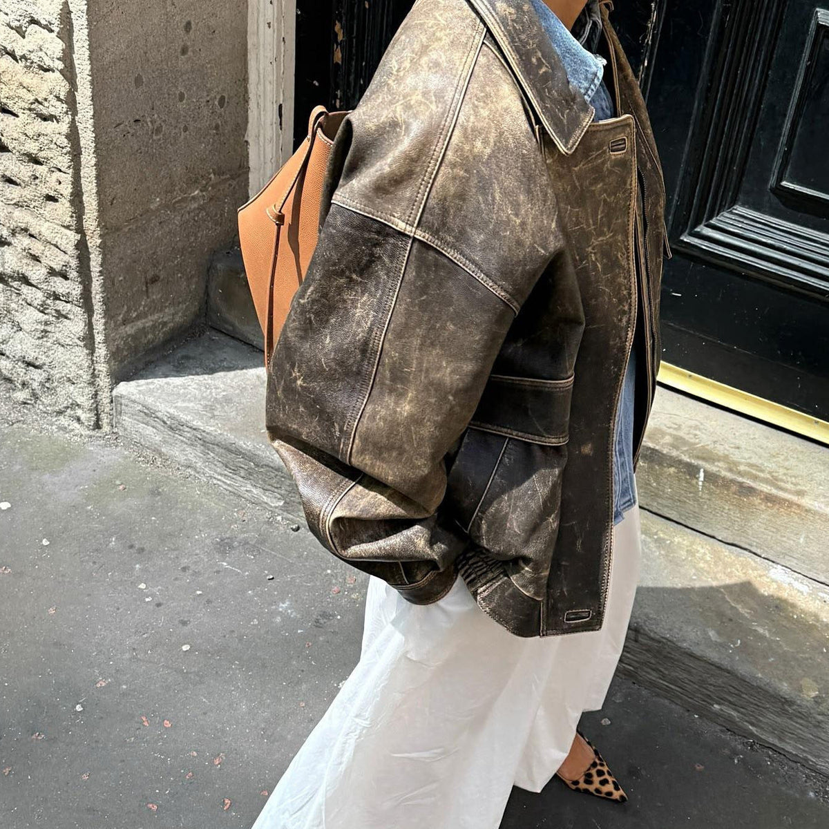 Vintage Faux-Leather Jacket - Retro and Easy