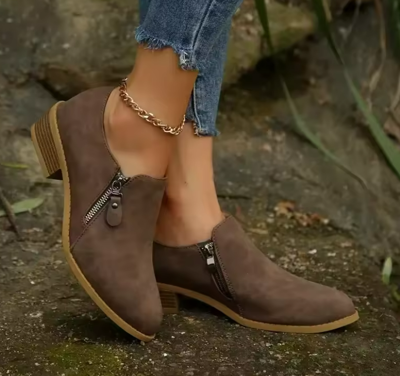Women’s Orthoflex Zip-Up Ankle Boots – Comfortable Supportive Everyday Style