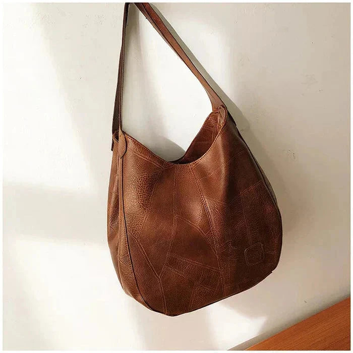 Women's Vintage Leather Handbag - Elegant Practical Everyday Carryall