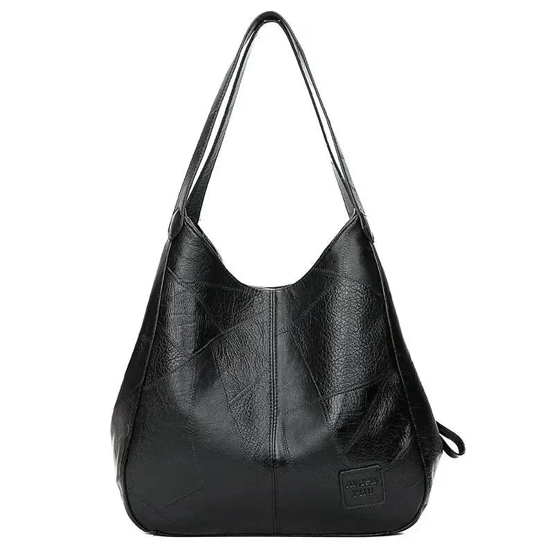 Women's Vintage Leather Handbag - Elegant Practical Everyday Carryall