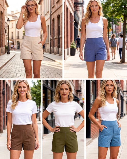 Women's High-Waist Pocket Shorts - Easy Casual Summer Style