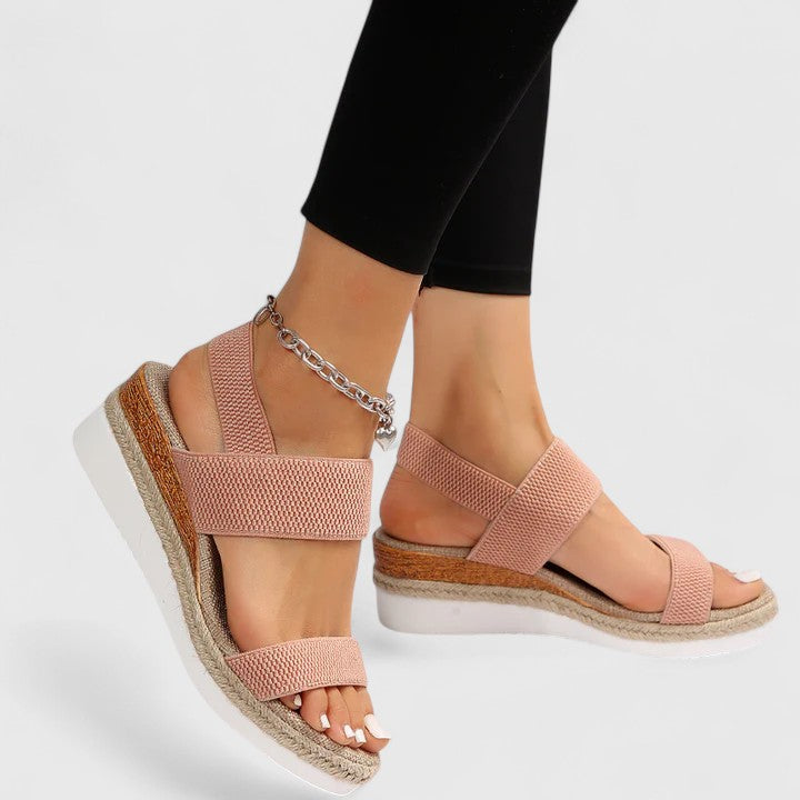 Women's Comfortable Wedge Sandals – Stretch Strap Cushioned Summer Shoes