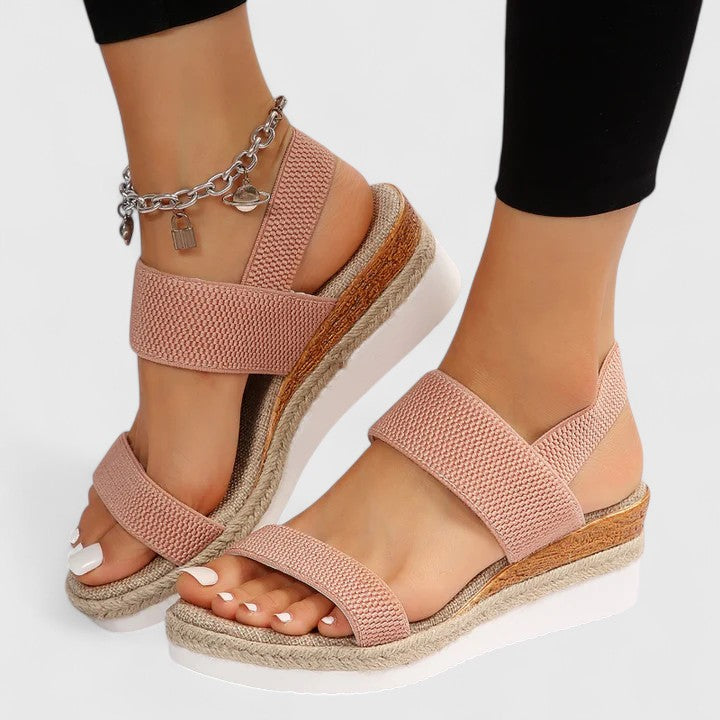 Women's Comfortable Wedge Sandals – Stretch Strap Cushioned Summer Shoes