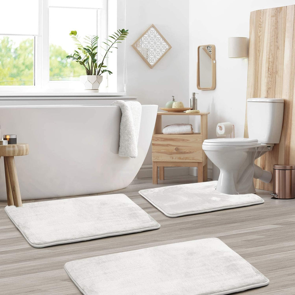 Premium Memory Foam Bath Mat Set (3-piece) for Ultimate Comfort