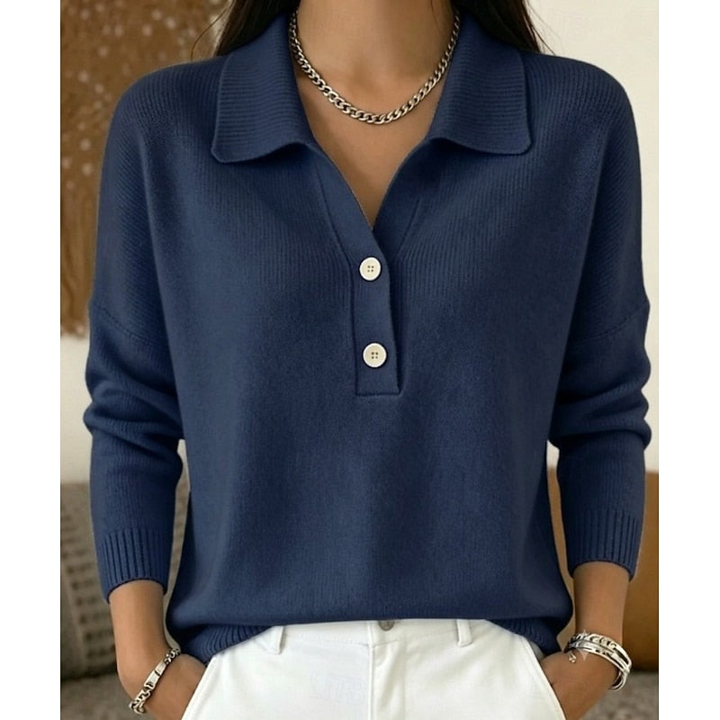 Collared Button Pullover - Refined and Comfortable