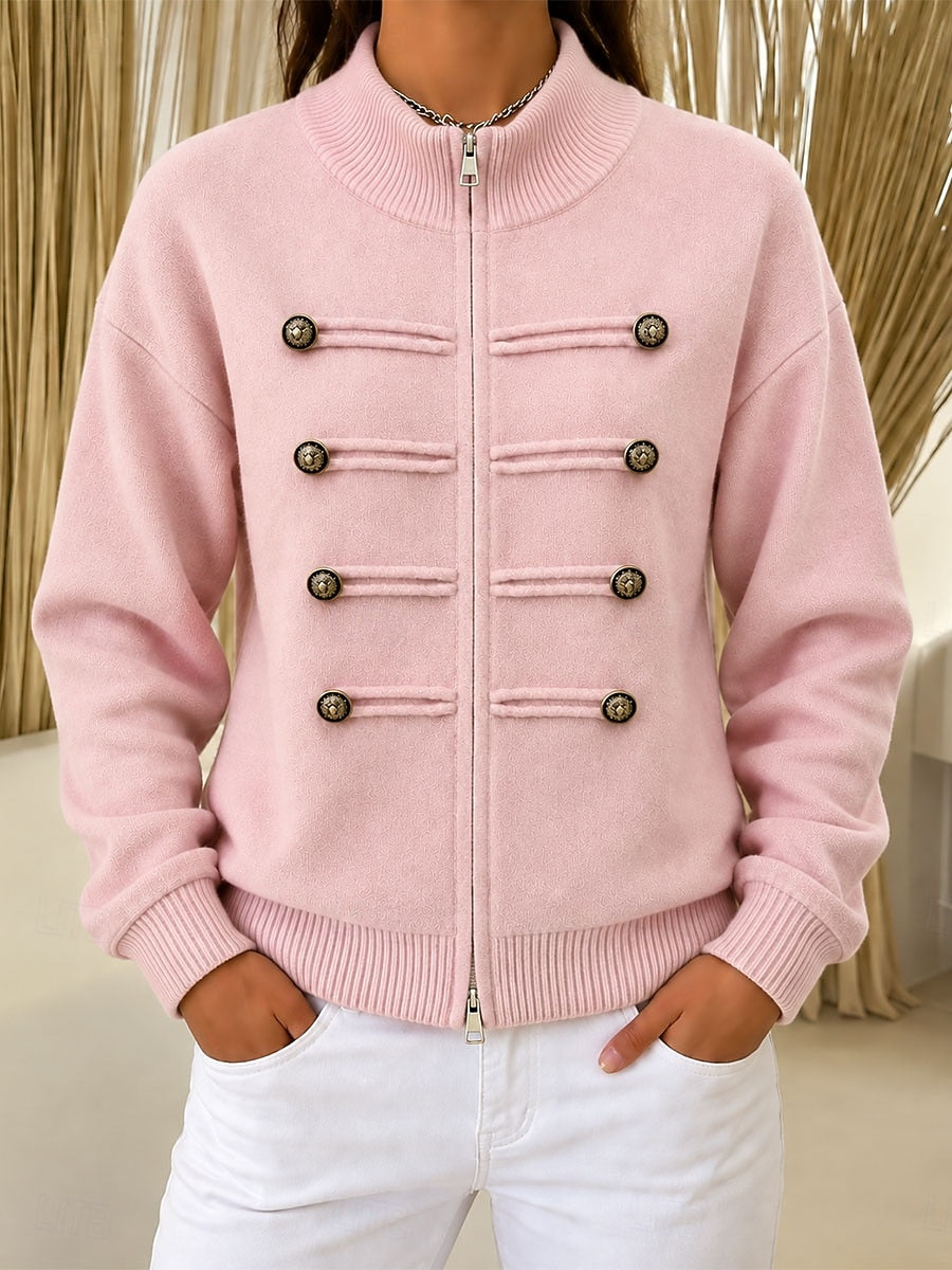 Officer-Style Knit Cardigan - Chic and Soft