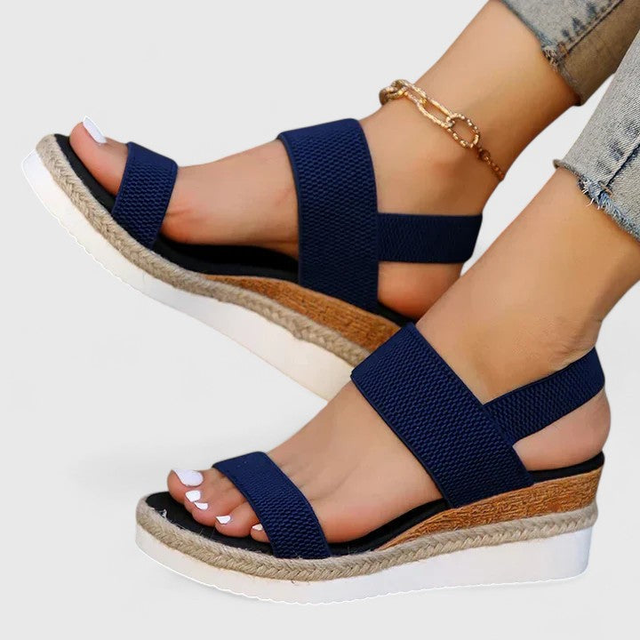 Women's Comfortable Wedge Sandals – Stretch Strap Cushioned Summer Shoes