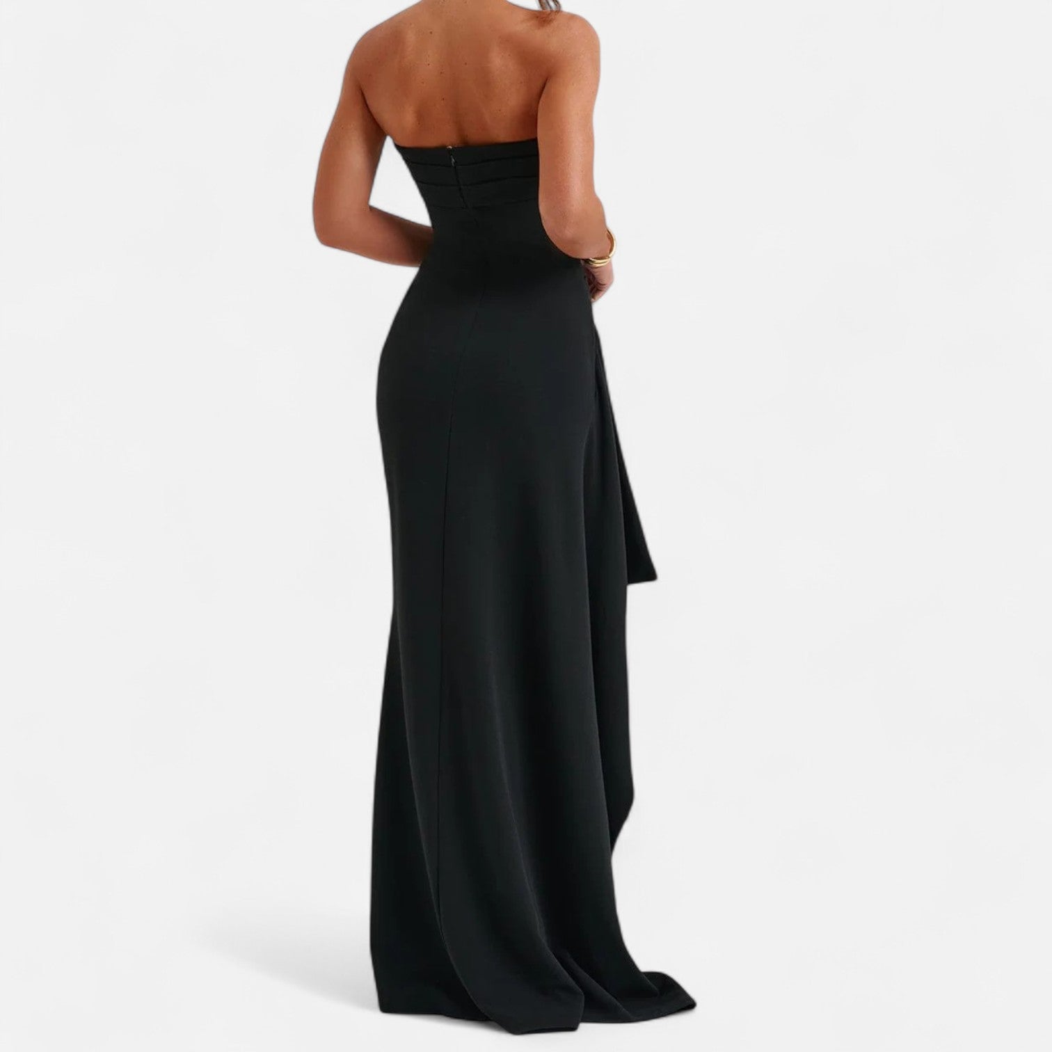 Women's Strapless High Slit Maxi Dress – Bold Evening Occasion Dress